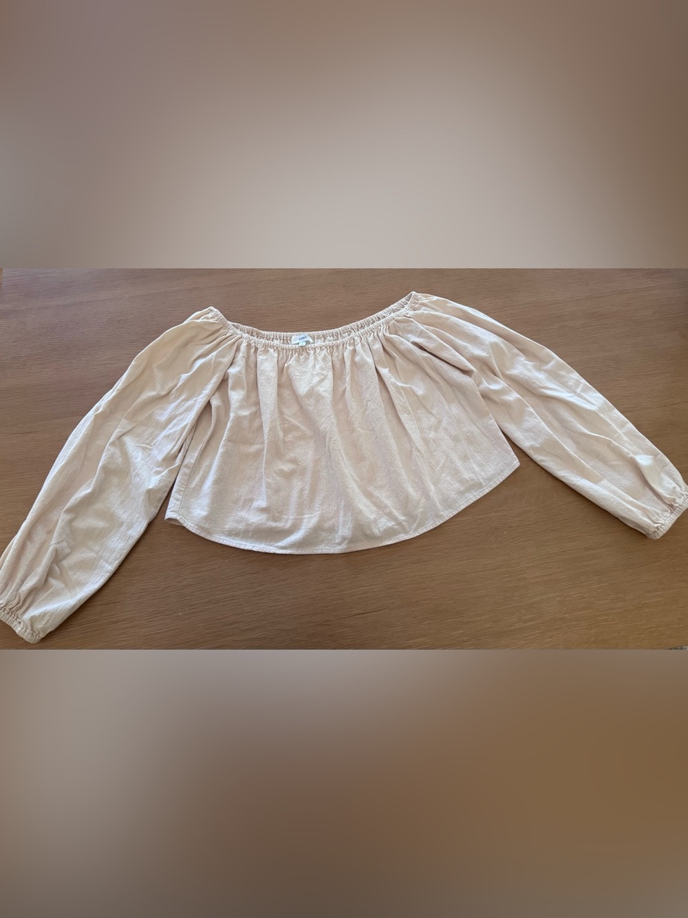OZMA Cream Off-Shoulder Shirt